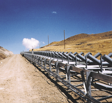 Galvanized steel conveyor supports for the mining